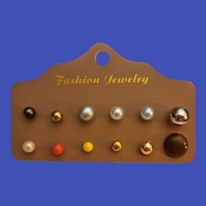 3/$30 Multicolor Single Ball Stud Earring Set
